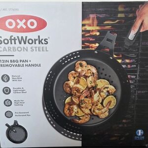 Oxo SoftWorks Black Carbon Steel Grill Pan